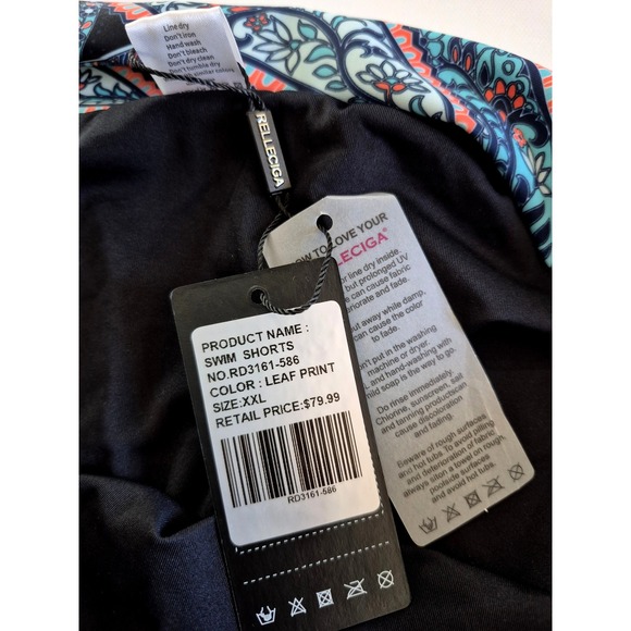 Ocean Blues Navy Blouson Tankini & Paisley Swim Shorts Set XXL - Picture 11 of 11